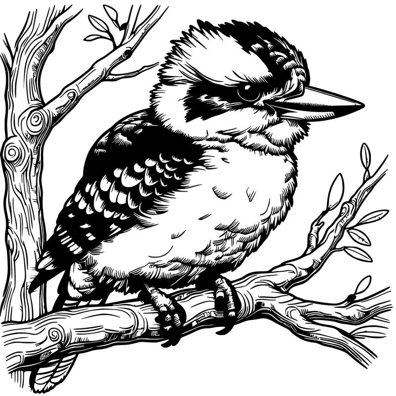 realistic kookaburra in a tree