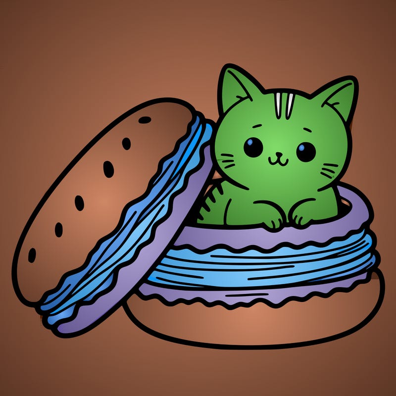cat in a macaron