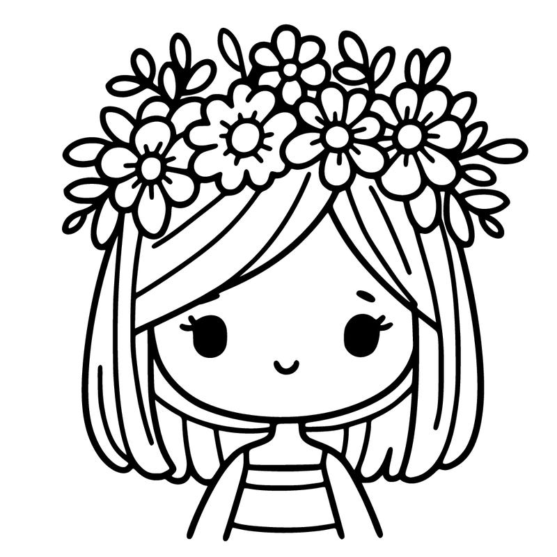 girl with flowers crown