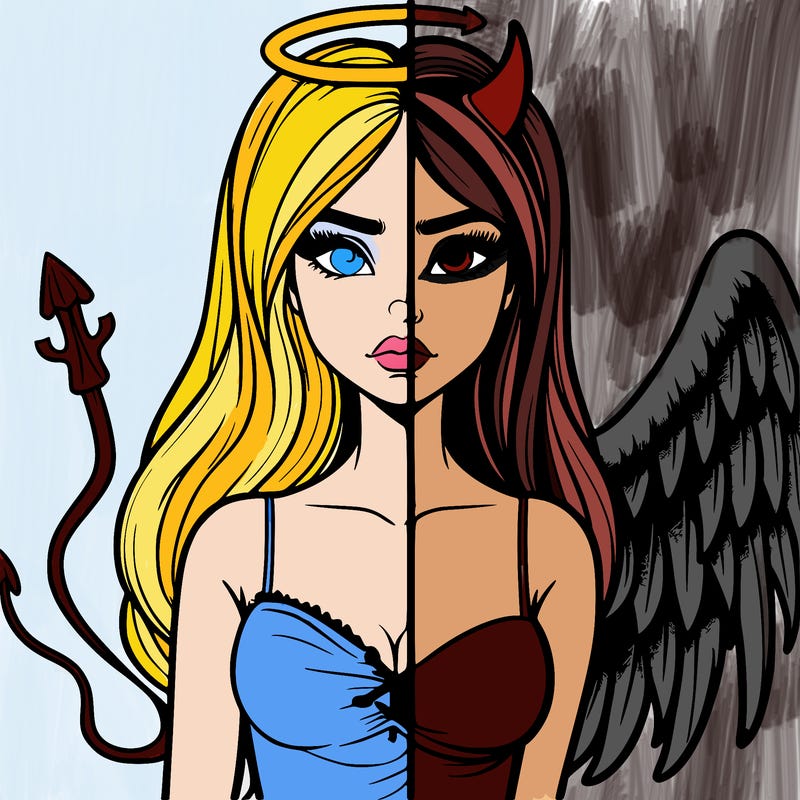 devil vs angel realistic girl