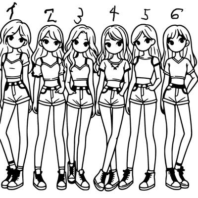 a group of girls wearing crop tops and shorts