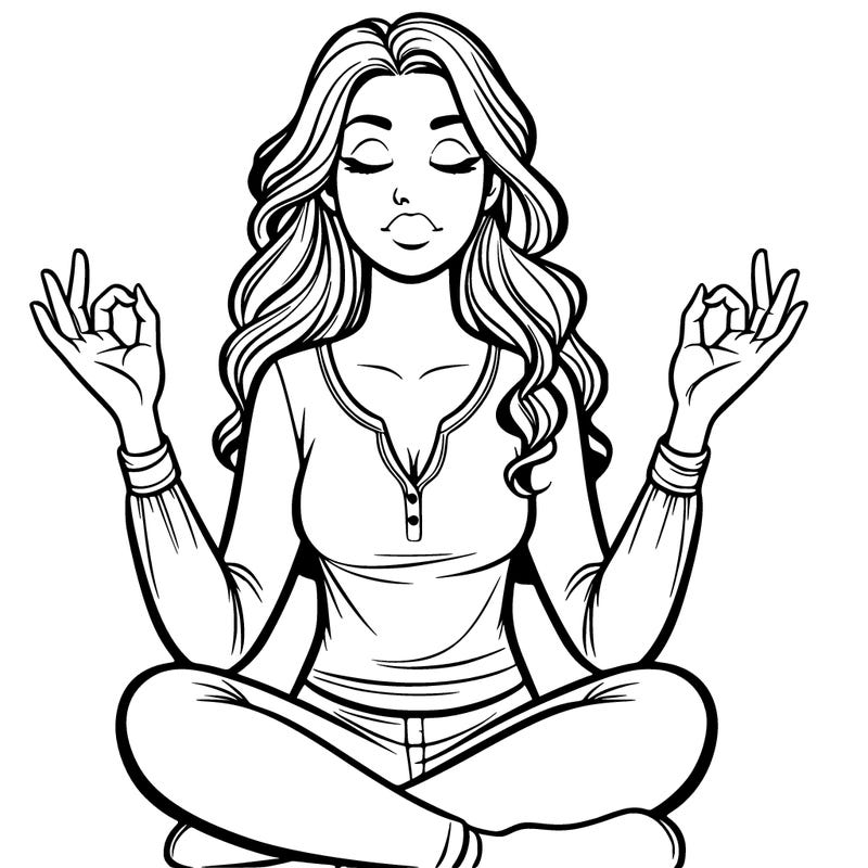 a woman finding her inner peace realistic