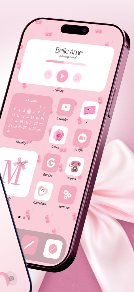 Themify - Widget & Icon Themes - Thème d'écran d'accueil d'iPhone esthétique rose personnalisé avec des widgets et des icônes assortis de l'application Themify