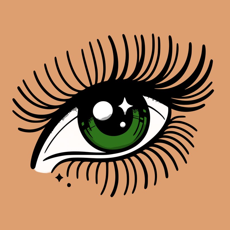 eye with beautiful lashes