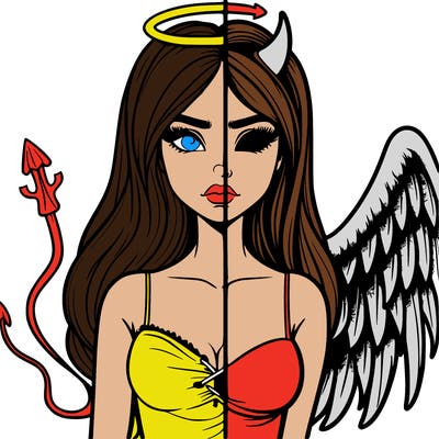 devil vs angel realistic girl