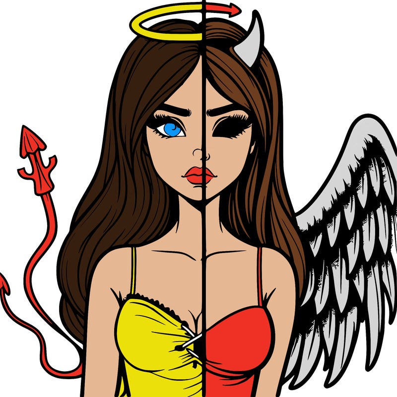 devil vs angel realistic girl