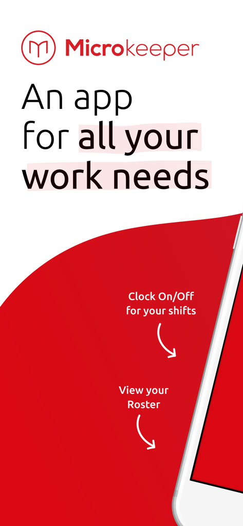 Microkeeper app interface for shift clocking and roster viewing