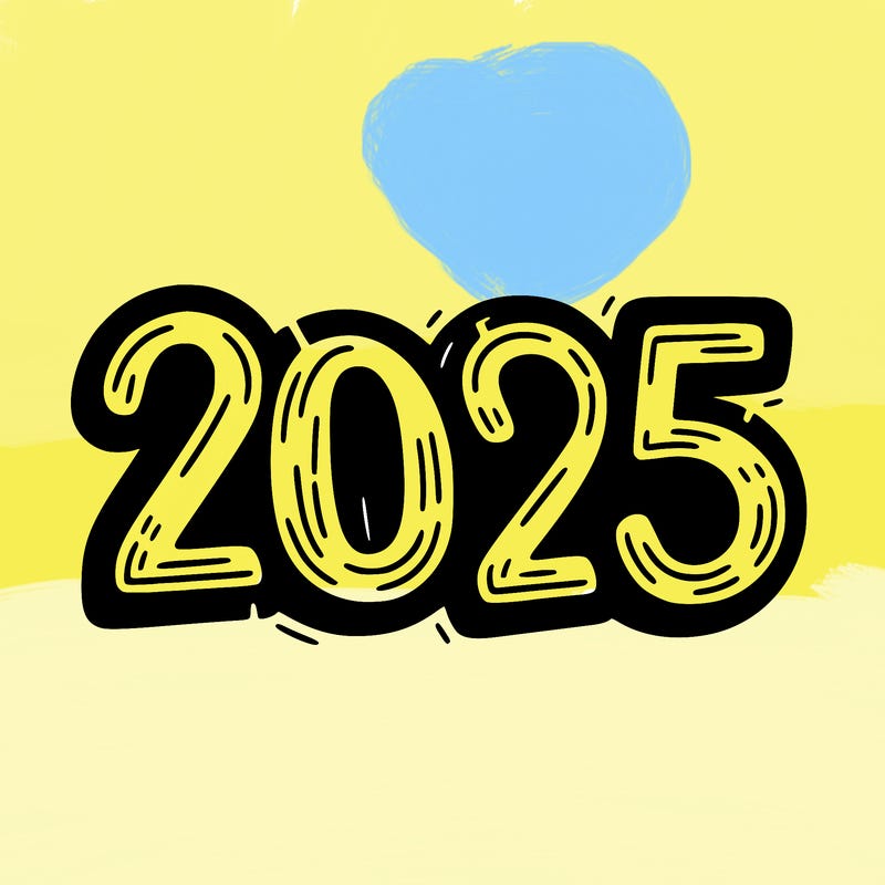 one line scrawled numbers sketch design “2025”