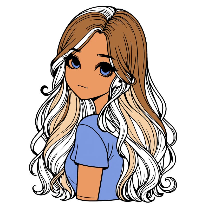 realistic girl with pretty hair