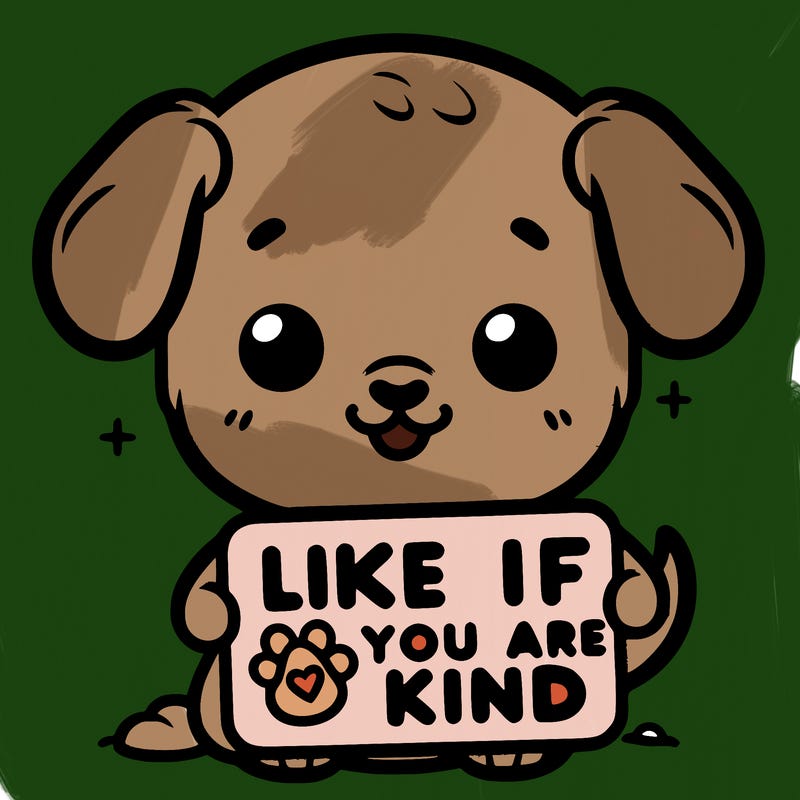 make a sign that says like if you are kind with a cute little dog