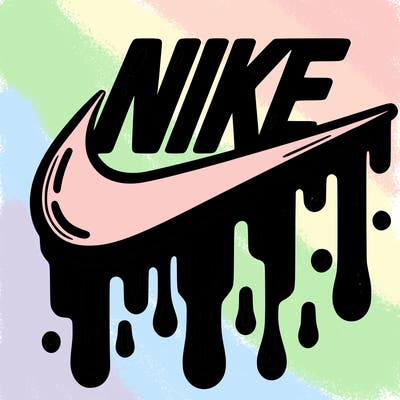 dripping nike logo