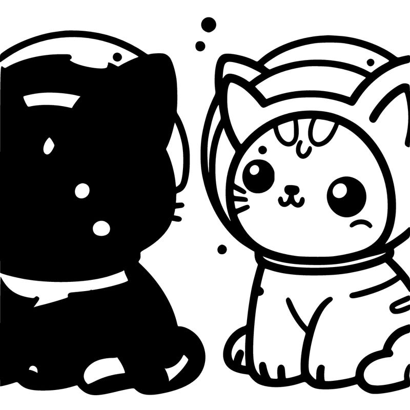 green and yellow cat from space