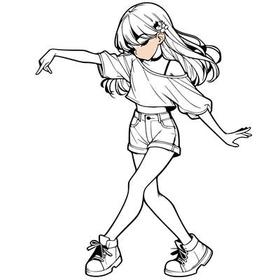 realistic girl danceing