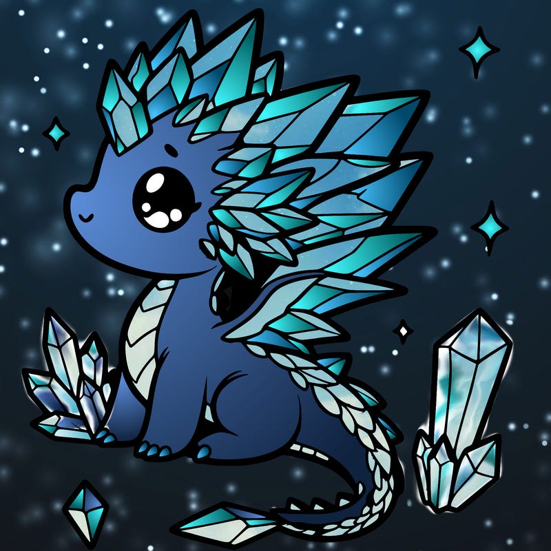 little cute crystal dragon