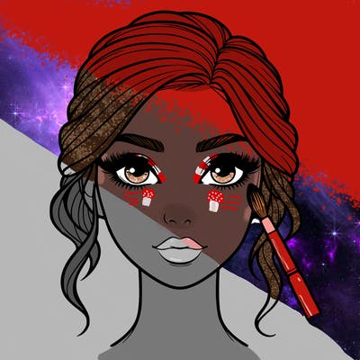 realistic person with makeup