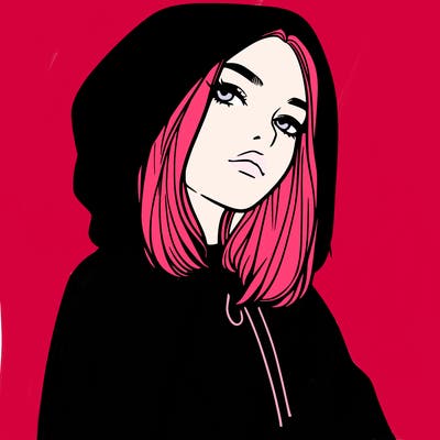a realistic girl in a hoodie