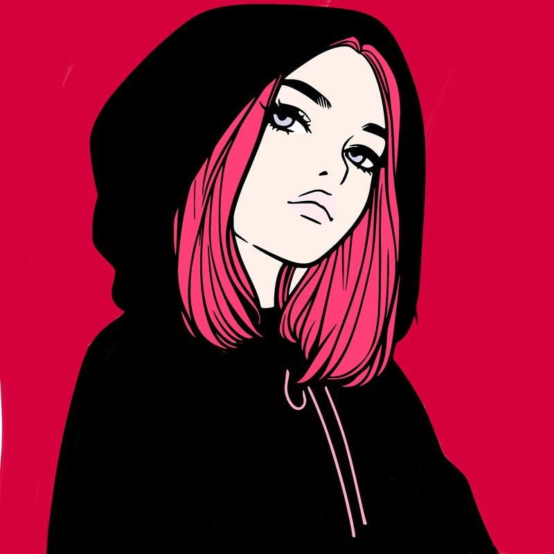 a realistic girl in a hoodie