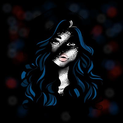 realistic christmas girl with wavy hair and lips