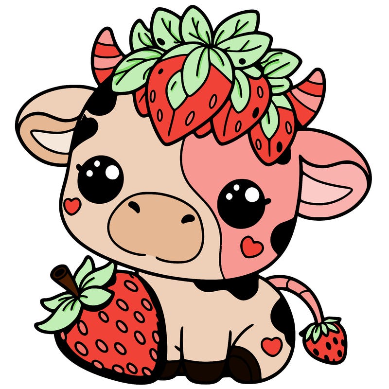cute strawberry cow