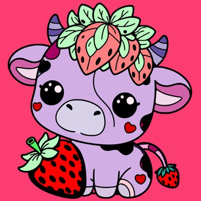cute strawberry cow