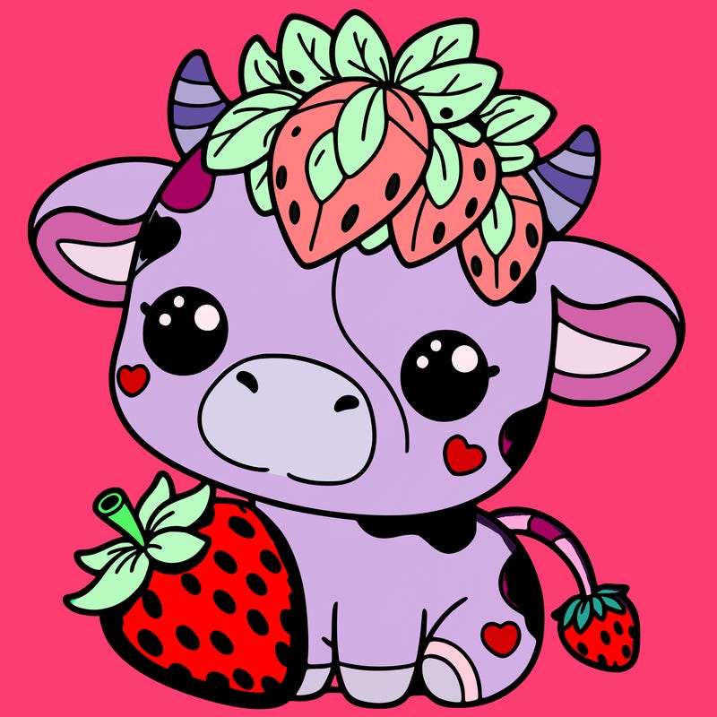 cute strawberry cow
