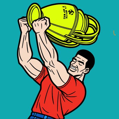 create a coloring picture of an african man lifting the champions league trophy