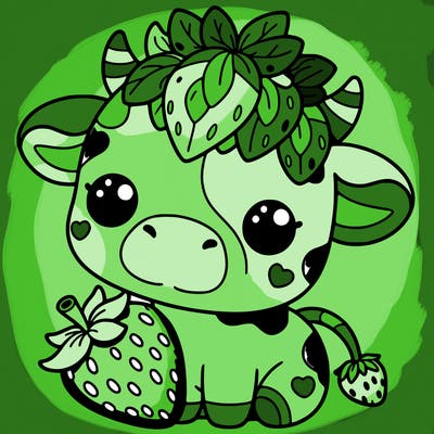 cute strawberry cow