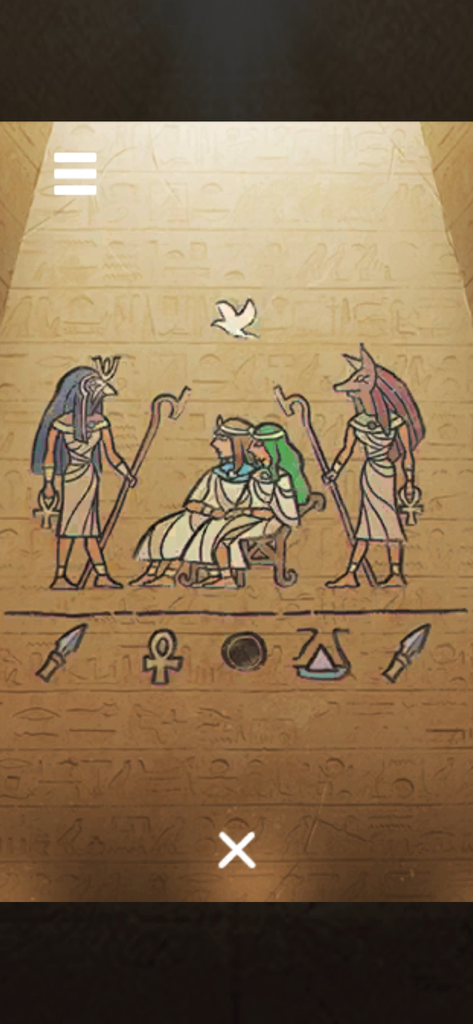 escape game: Pyramid TREASURE - Puzzle de fresque égyptienne avec des dieux et des symboles anciens dans Pyramid TREASURE
