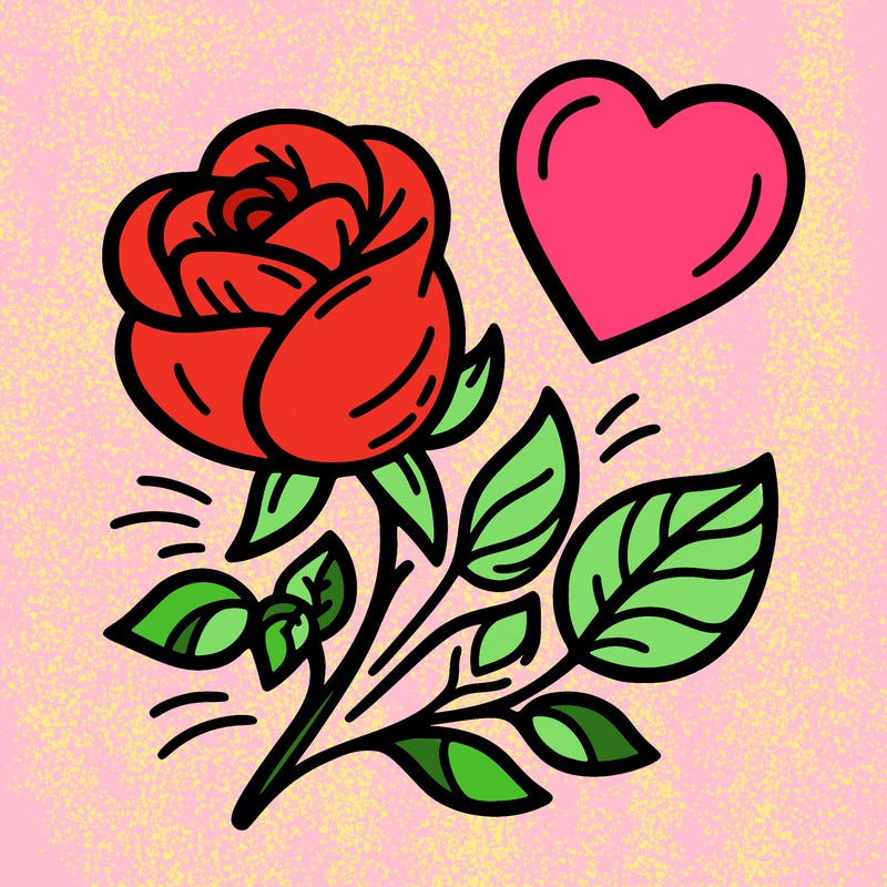 rose and heart