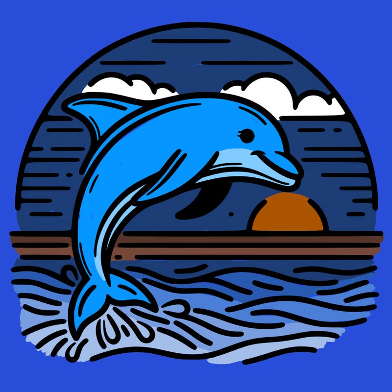 dolphin in a sunset