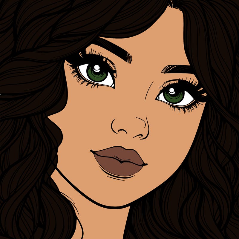 beautiful realistic girl close up to the camera with wavy hair,