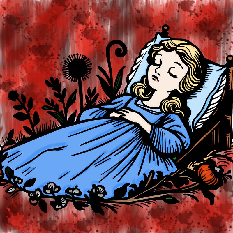 princess sleeping (sleeping beauty style)