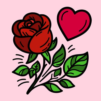 rose and heart
