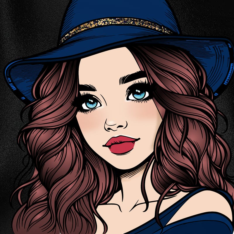 realistic girl with hat