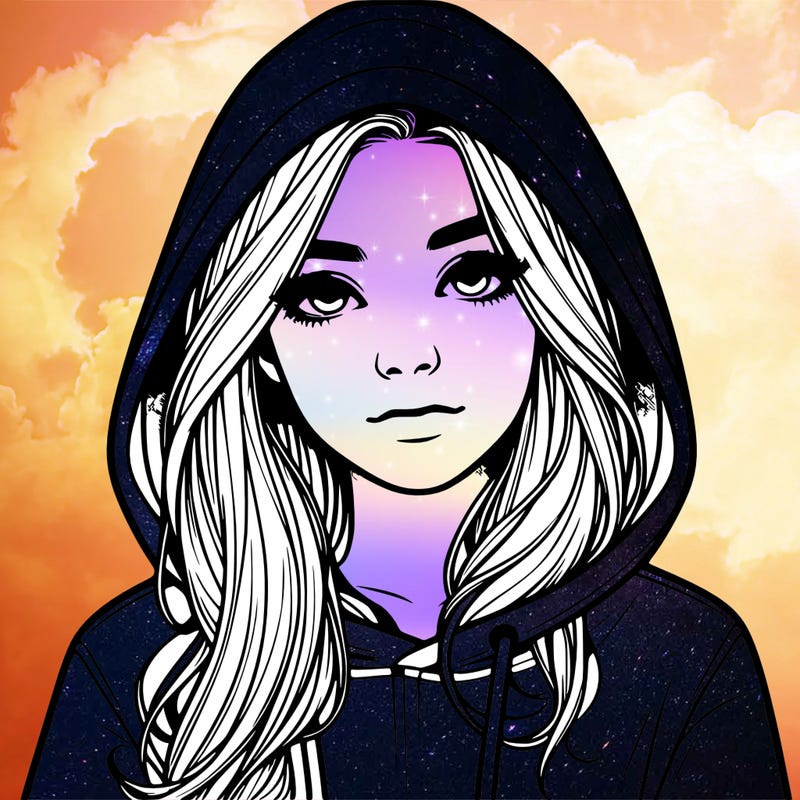 realistic girl with a hoodie