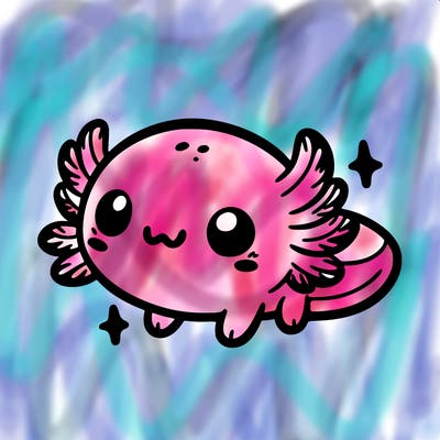 cute easy baby axolotl
