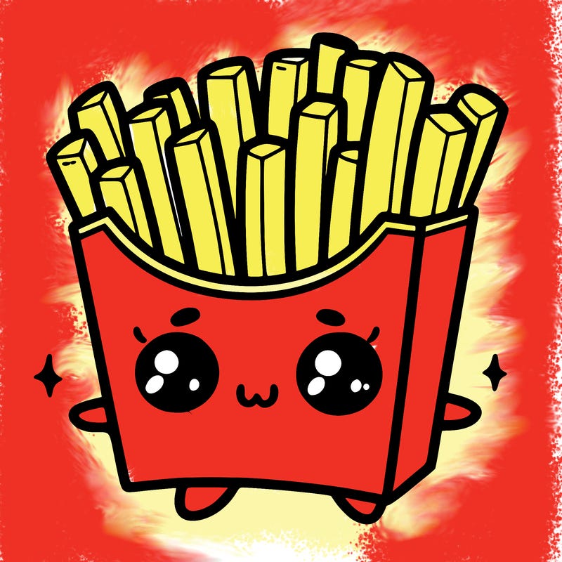 a cute. french fries