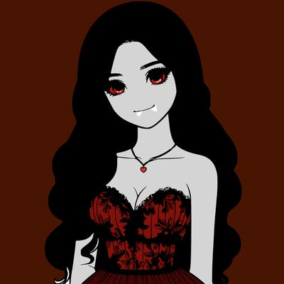 realistic girl with long hair and pretty prom dress