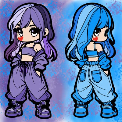 girl in crop top and baggy pants