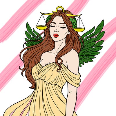 libra girl zodiac sign head to shoulders