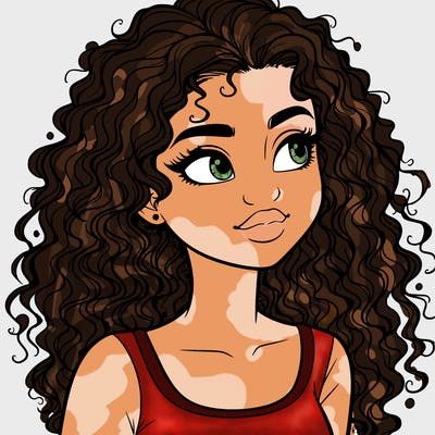 realistic girl with curly hair