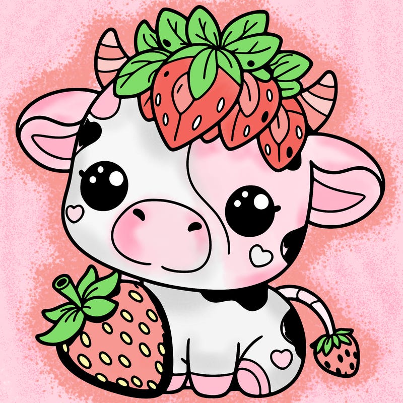 cute strawberry cow