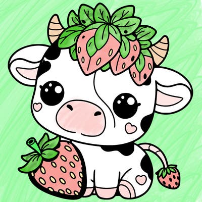 cute strawberry cow