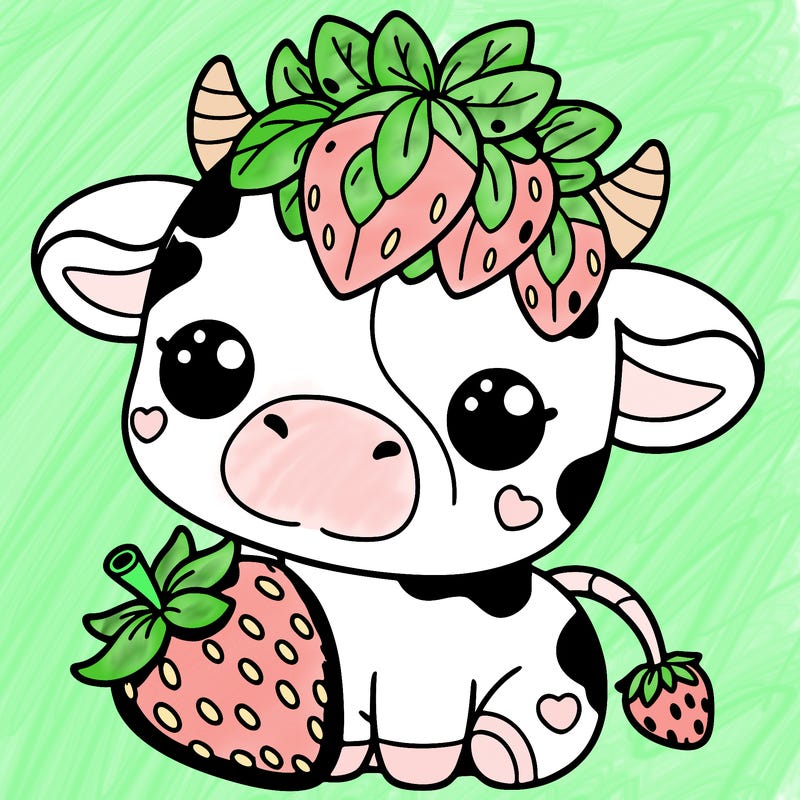 cute strawberry cow