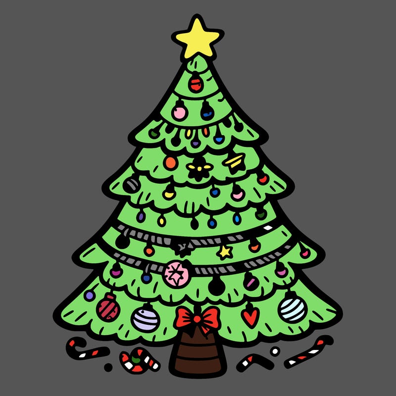 christmas tree with lots of details