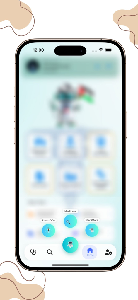 MediHelp: Drug Guide & Dosing - MediHelp medical app home screen displaying clinical tools including MediLens SmartDDx and MediMate AI assistant