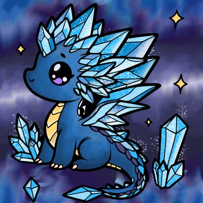 little cute crystal dragon