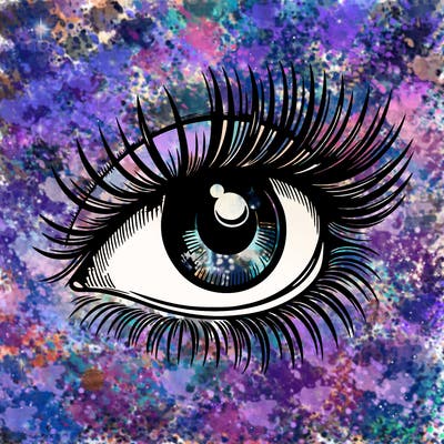 realistic eye long eylashes
