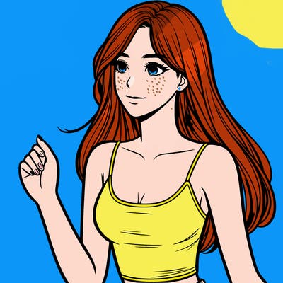 girl in tank top realistic