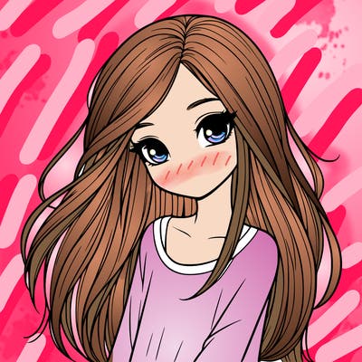 a realistic girl with long hair